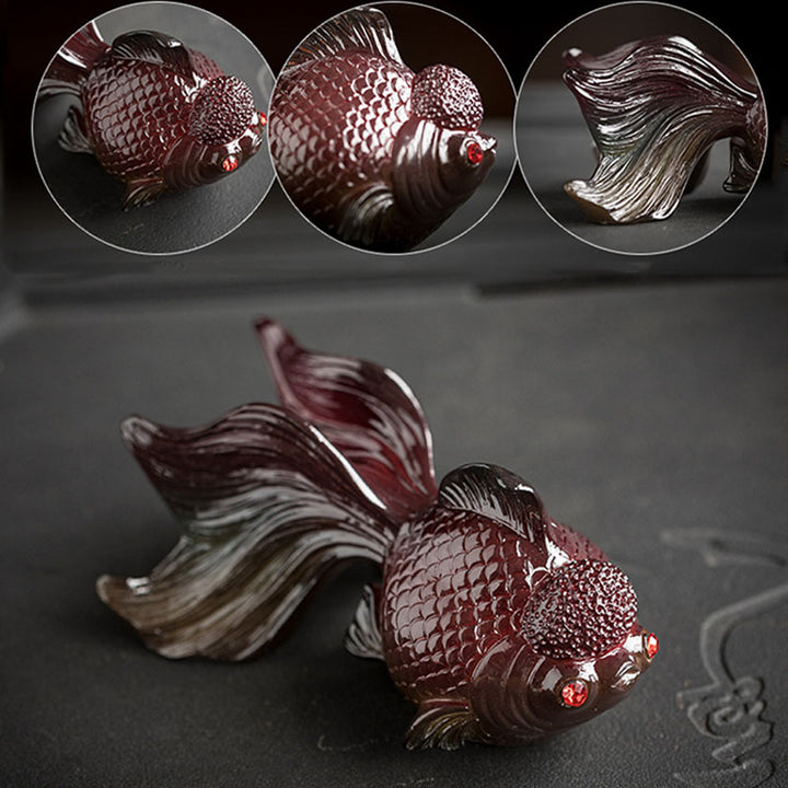 Buddha Stones, Farbwechsel, Koi-Fisch, Kunstharz, Teehaustier, Reichtum, Heimfigur, Dekoration - image 6