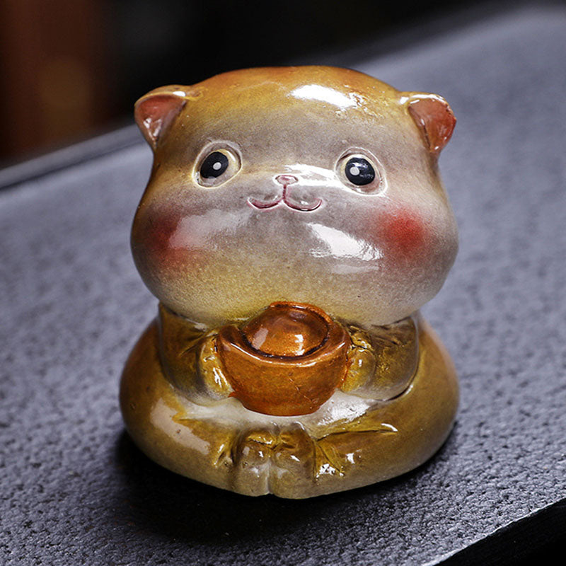 Buddha Stones, Farbwechsel, niedliche Mini-Katze, Kunstharz, Teehaustier, Reichtum, Heimfigur, Dekoration - image 12