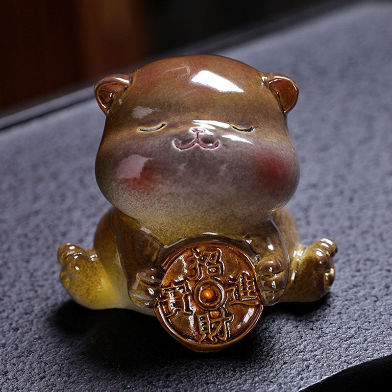 Buddha Stones, Farbwechsel, niedliche Mini-Katze, Kunstharz, Teehaustier, Reichtum, Heimfigur, Dekoration - image 2