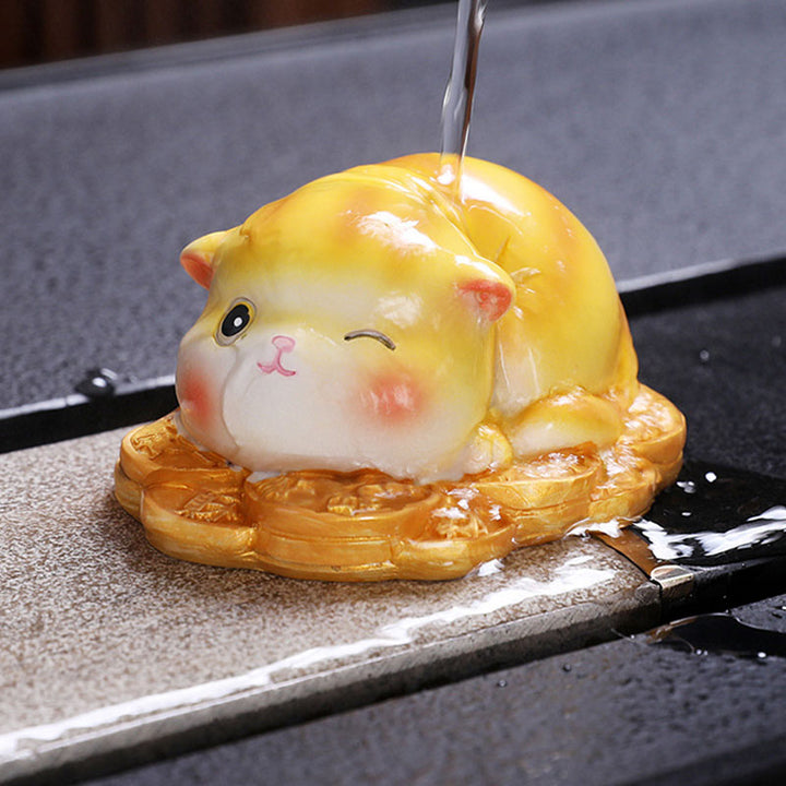 Buddha Stones, Farbwechsel, niedliche Mini-Katze, Kunstharz, Teehaustier, Reichtum, Heimfigur, Dekoration - image 3