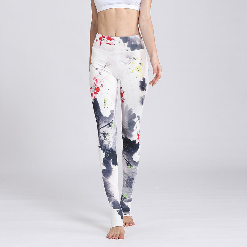 Buddha Stones Lotus Flower Print Design Hose Sport Fitness Yoga Leggings Damen Yogahose - Weiße Tinte Lotus - US 8-10, UK/AU 12-14, EU 40-42 (XL) - image 27