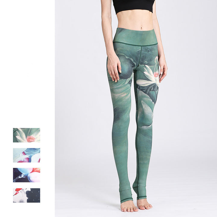 Buddha Stones Lotus Flower Print Design Hose Sport Fitness Yoga Leggings Damen Yogahose