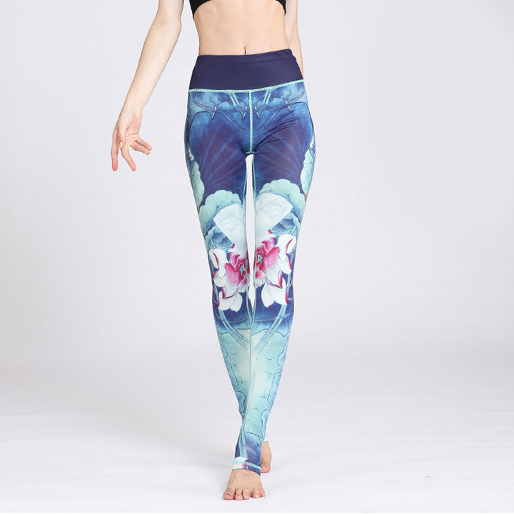 Buddha Stones Lotus Flower Print Design Hose Sport Fitness Yoga Leggings Damen Yogahose