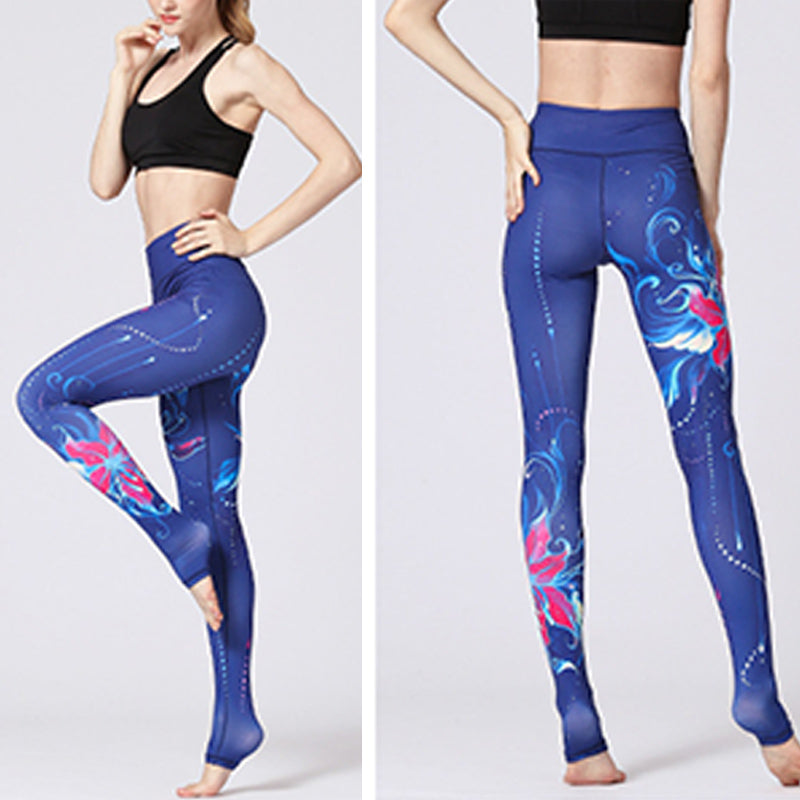 Buddha Stones Lotusblume Blumendruck Design Hose Sport Fitness Yoga Leggings Damen Yogahose