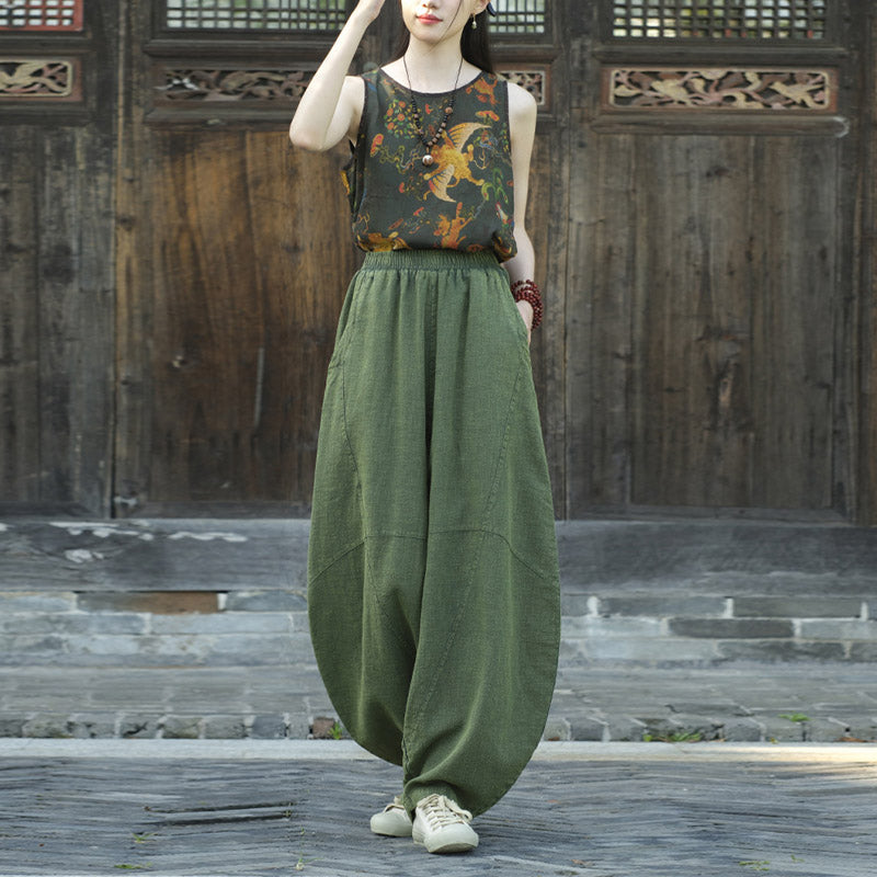 Buddha Stones Baumwollleinenhose Haremshose Lose Zen Yoga Tai Chi Damenhose - image 28