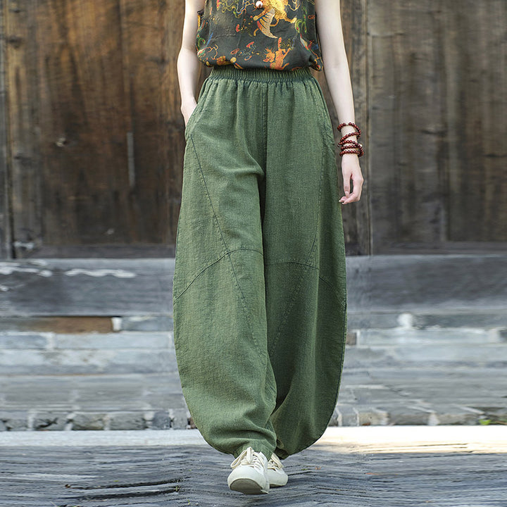Buddha Stones Baumwollleinenhose Haremshose Lose Zen Yoga Tai Chi Damenhose - image 19