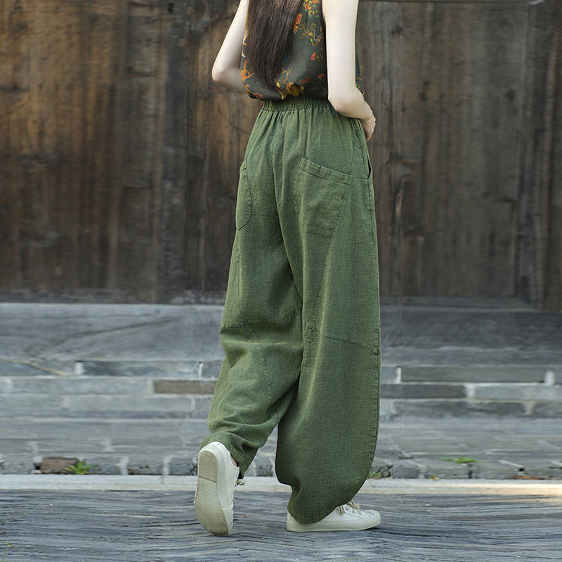 Buddha Stones Baumwollleinenhose Haremshose Lose Zen Yoga Tai Chi Damenhose - image 18