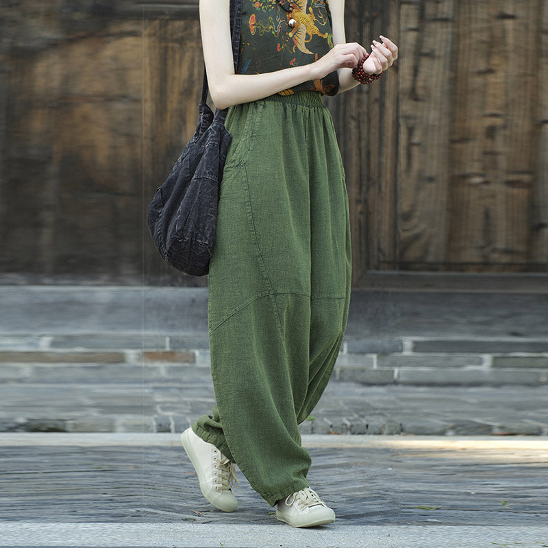 Buddha Stones Baumwollleinenhose Haremshose Lose Zen Yoga Tai Chi Damenhose - image 15