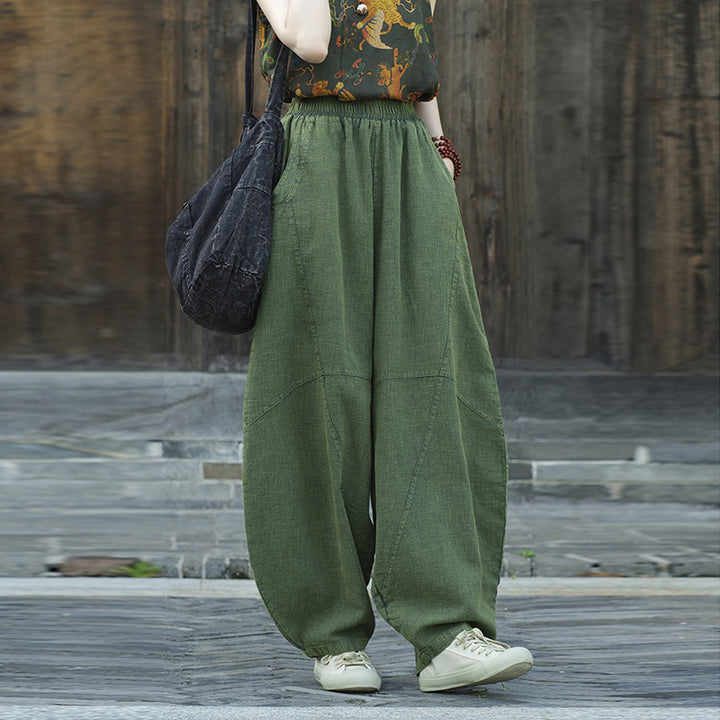 Buddha Stones Baumwollleinenhose Haremshose Lose Zen Yoga Tai Chi Damenhose - image 17