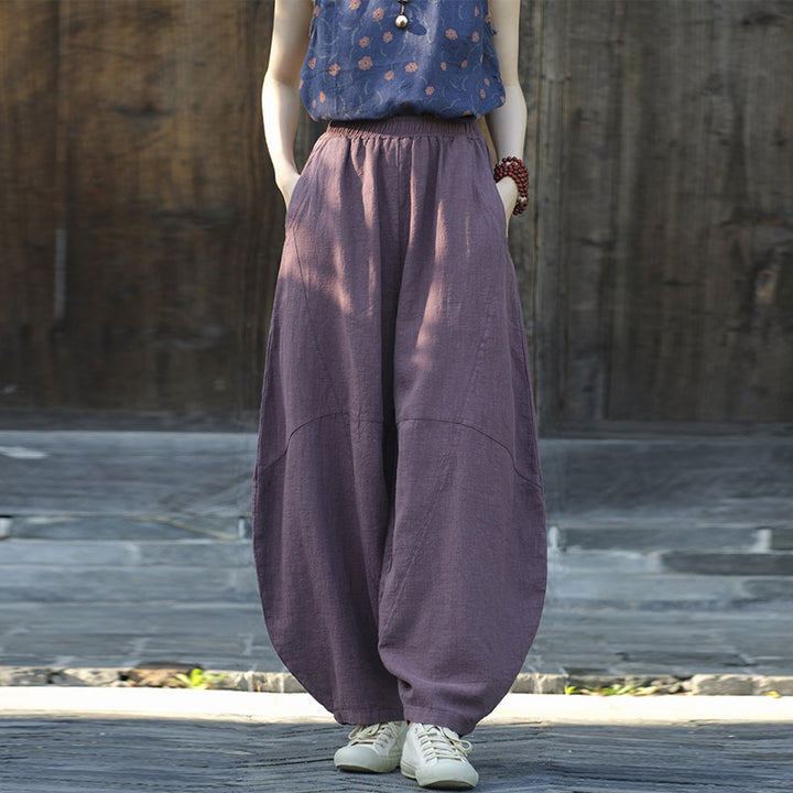 Buddha Stones Baumwollleinenhose Haremshose Lose Zen Yoga Tai Chi Damenhose - image 7