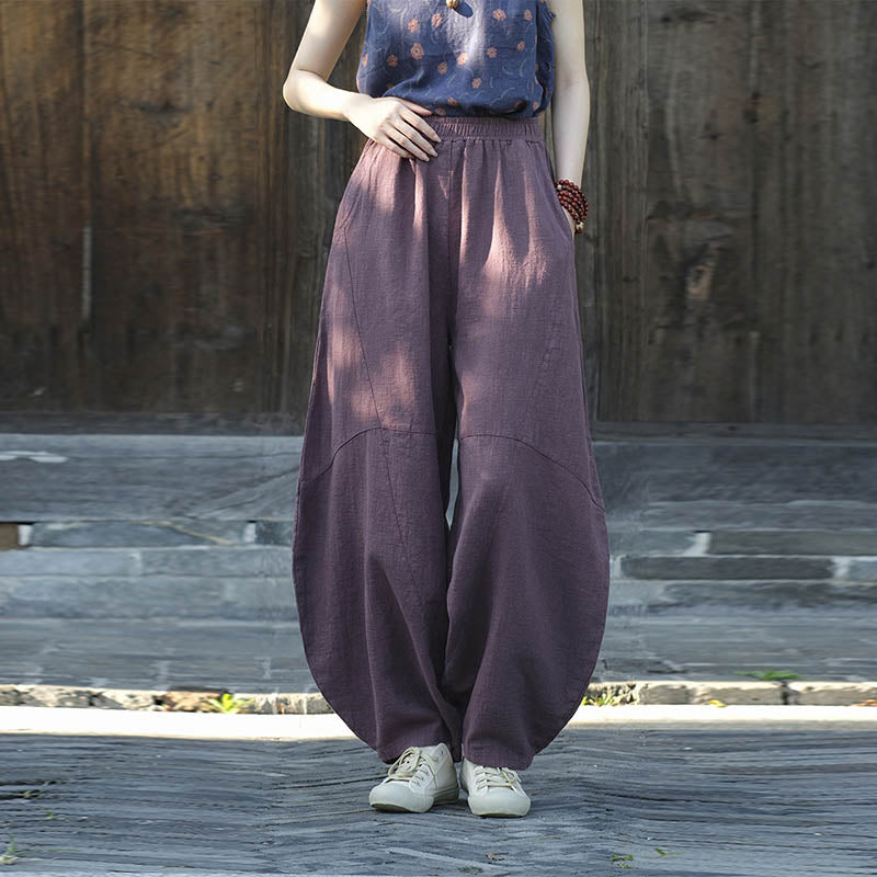 Buddha Stones Baumwollleinenhose Haremshose Lose Zen Yoga Tai Chi Damenhose - image 5