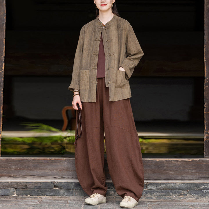 Buddha Stones Hose, Haremshose, lockere Zen-Yoga-Tai-Chi-Damenhose - image 36