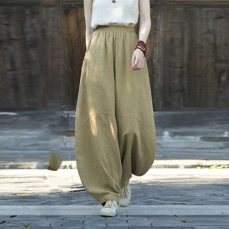 Buddha Stones Baumwollleinenhose Haremshose Lose Zen Yoga Tai Chi Damenhose - image 9