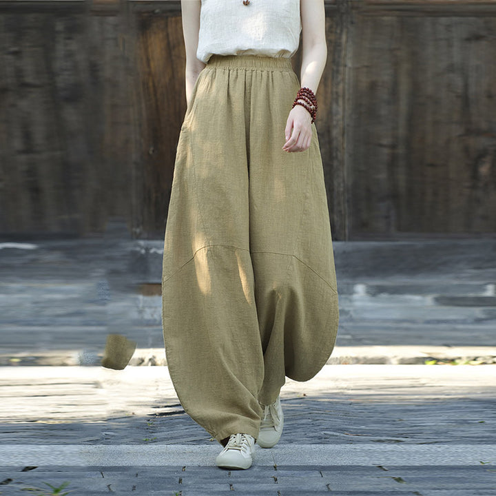 Buddha Stones Baumwollleinenhose Haremshose Lose Zen Yoga Tai Chi Damenhose - image 9
