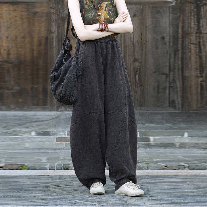 Buddha Stones Baumwollleinenhose Haremshose Lose Zen Yoga Tai Chi Damenhose - image 25
