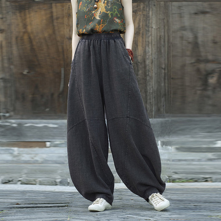Buddha Stones Baumwollleinenhose Haremshose Lose Zen Yoga Tai Chi Damenhose - image 22