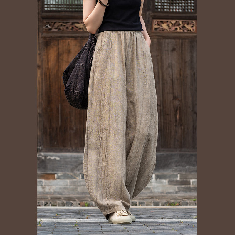 Buddha Stones Ramie Baumwolle Leinen Hose Tie-Dye Design Hose Lose Zen Yoga Damenhose mit Taschen - image 11