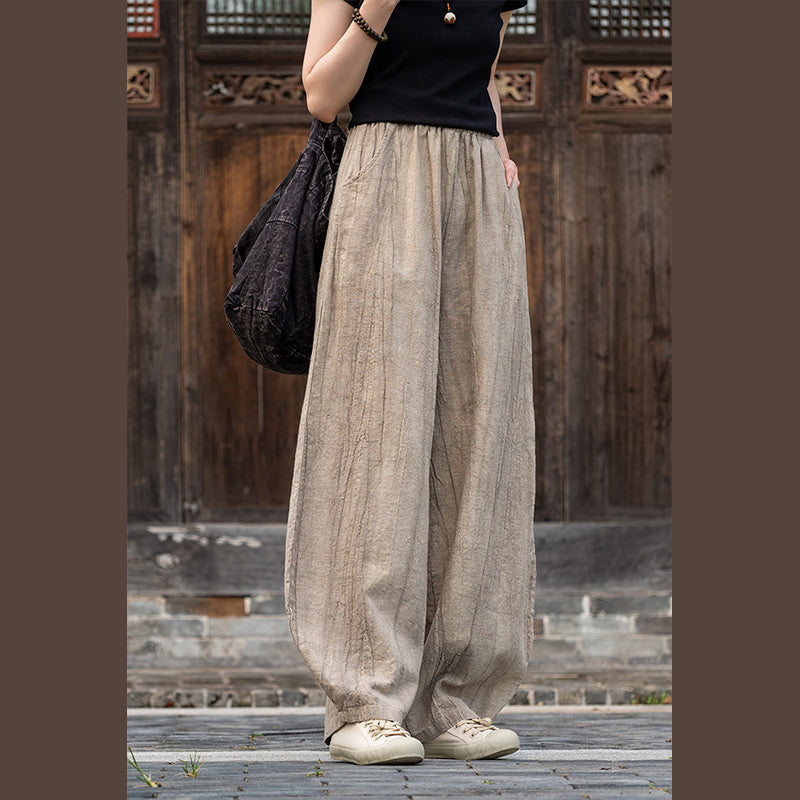 Buddha Stones Ramie Baumwolle Leinen Hose Tie-Dye Design Hose Lose Zen Yoga Damenhose mit Taschen - image 14