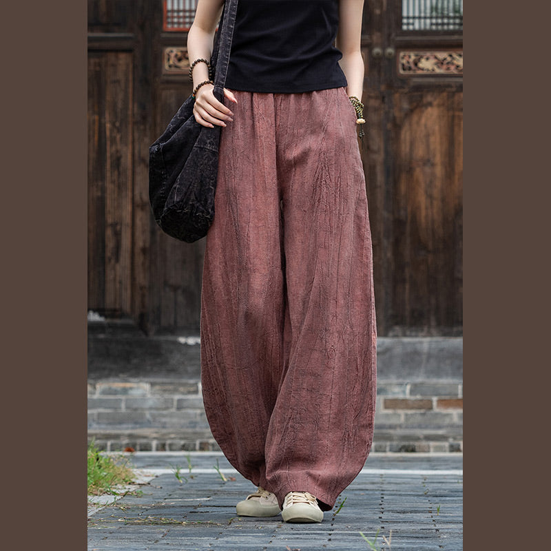 Buddha Stones Ramie Baumwolle Leinen Hose Tie-Dye Design Hose Lose Zen Yoga Damenhose mit Taschen - image 19