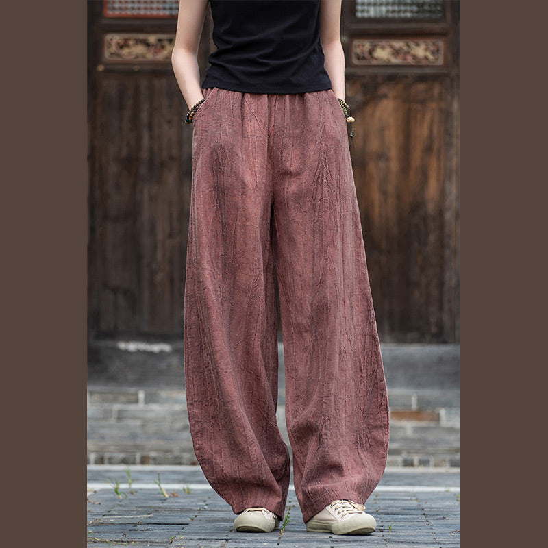 Buddha Stones Ramie Baumwolle Leinen Hose Tie-Dye Design Hose Lose Zen Yoga Damenhose mit Taschen - image 18