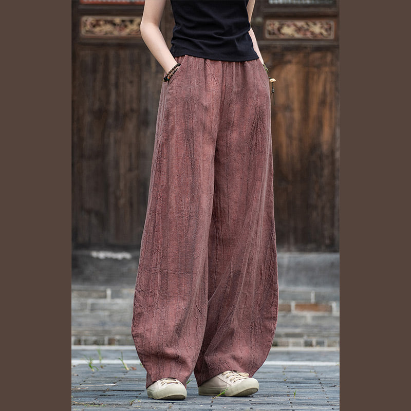 Buddha Stones Ramie Baumwolle Leinen Hose Tie-Dye Design Hose Lose Zen Yoga Damenhose mit Taschen - image 20