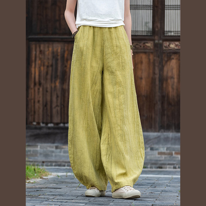 Buddha Stones Ramie Baumwolle Leinen Hose Tie-Dye Design Hose Lose Zen Yoga Damenhose mit Taschen - image 27