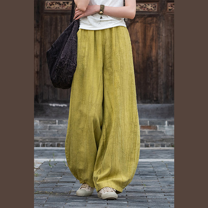 Buddha Stones Ramie Baumwolle Leinen Hose Tie-Dye Design Hose Lose Zen Yoga Damenhose mit Taschen - image 28