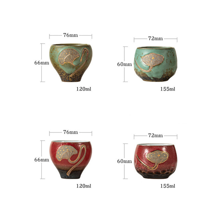 Buddha Stones Teetasse mit Lotus-Pod-Gravur, Kung-Fu-Teetasse - image 12