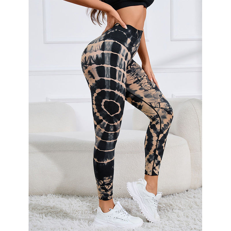 Buddha Stones Hose mit Batikmuster, Sport, Fitness, Yoga, Leggings mit hoher Taille, Yogahose für Damen