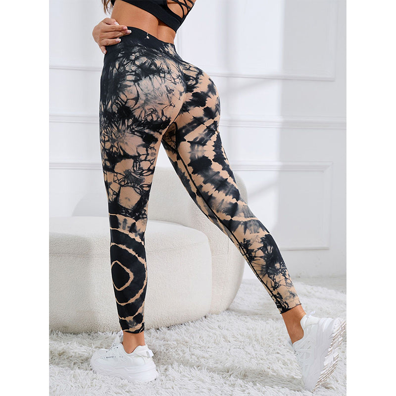 Buddha Stones Hose mit Batikmuster, Sport, Fitness, Yoga, Leggings mit hoher Taille, Yogahose für Damen