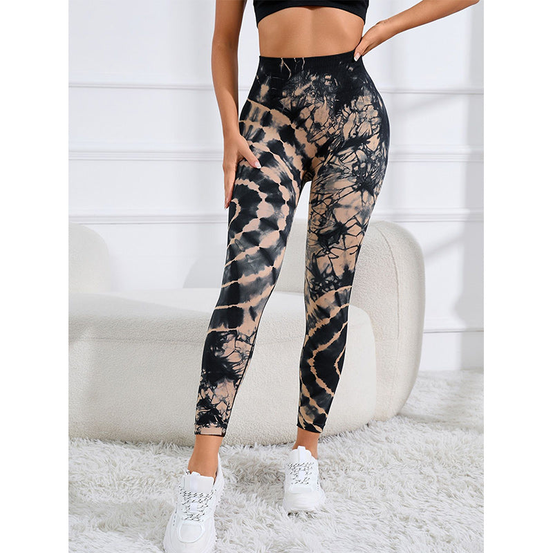 Buddha Stones Hose mit Batikmuster, Sport, Fitness, Yoga, Leggings mit hoher Taille, Yogahose für Damen