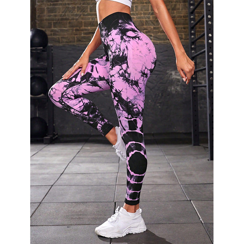 Buddha Stones Hose mit Batikmuster, Sport, Fitness, Yoga, Leggings mit hoher Taille, Yogahose für Damen