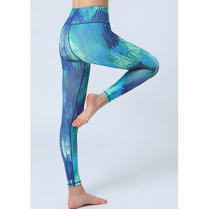 Buddha Stones Hose mit Blattmuster, Sport, Fitness, Yoga, Leggings mit hoher Taille, Yogahose für Damen