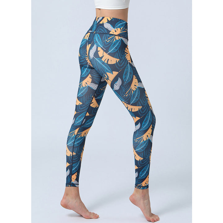 Buddha Stones Hose mit Blattmuster, Sport, Fitness, Yoga, Leggings mit hoher Taille, Yogahose für Damen - image 14