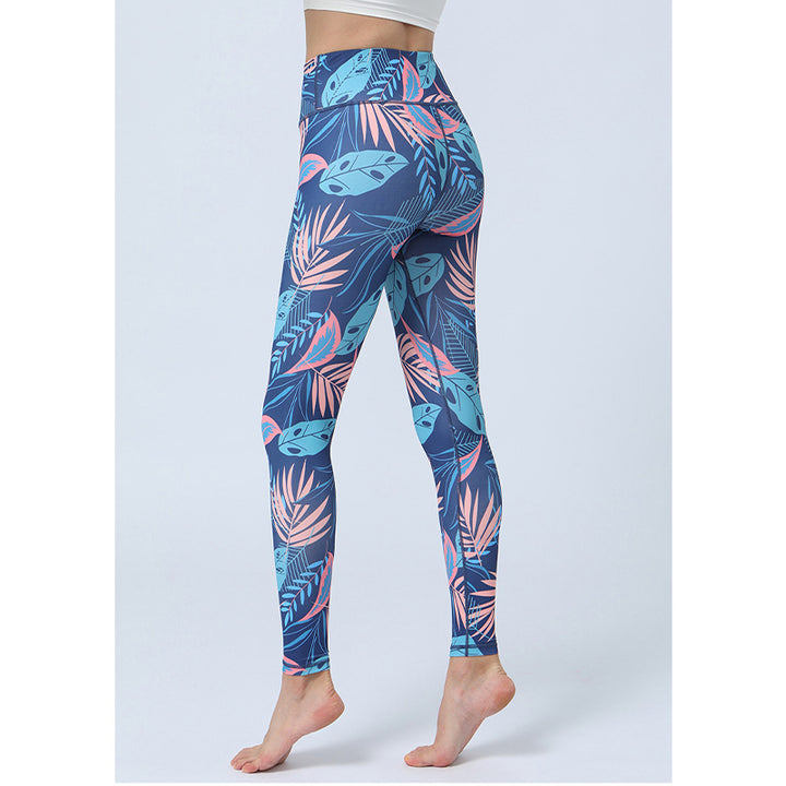 Buddha Stones Hose mit Blattmuster, Sport, Fitness, Yoga, Leggings mit hoher Taille, Yogahose für Damen - image 17