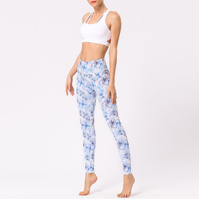 Buddha Stones Hose mit mehrfarbigem Blumenmuster für Sport, Training, Fitness, hohe Taille, Leggings, Yogahose für Damen - image 20