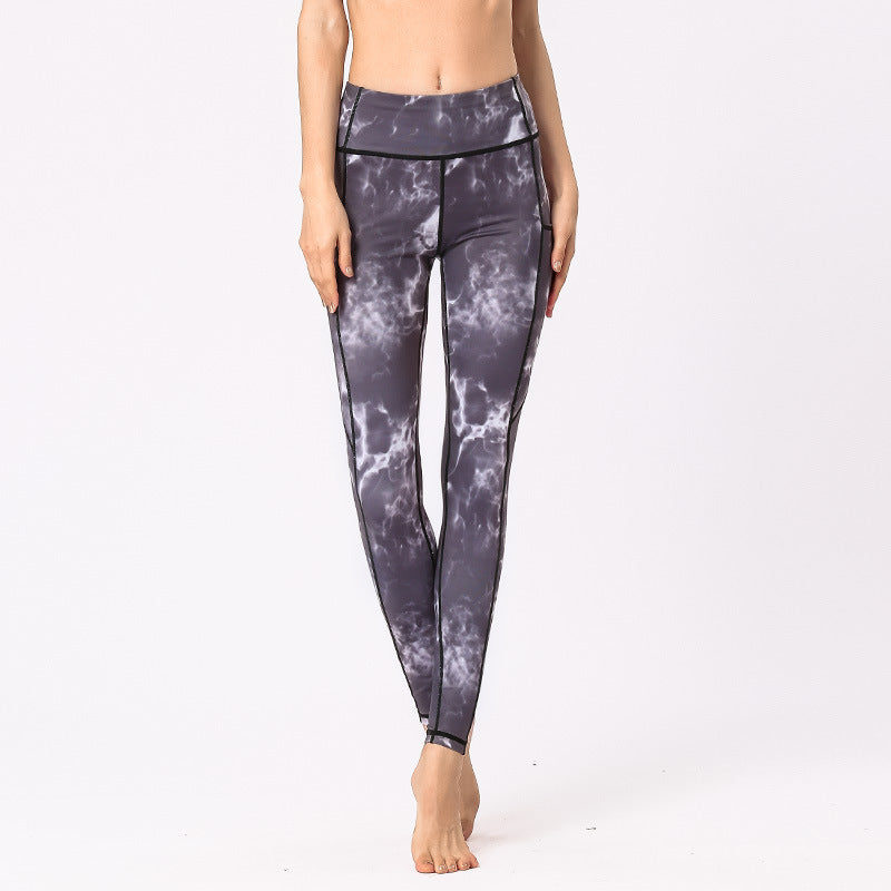 Buddha Stones Hose mit buntem Aufdruck für Sport, Training, Fitness, Leggings, Yogahose für Damen