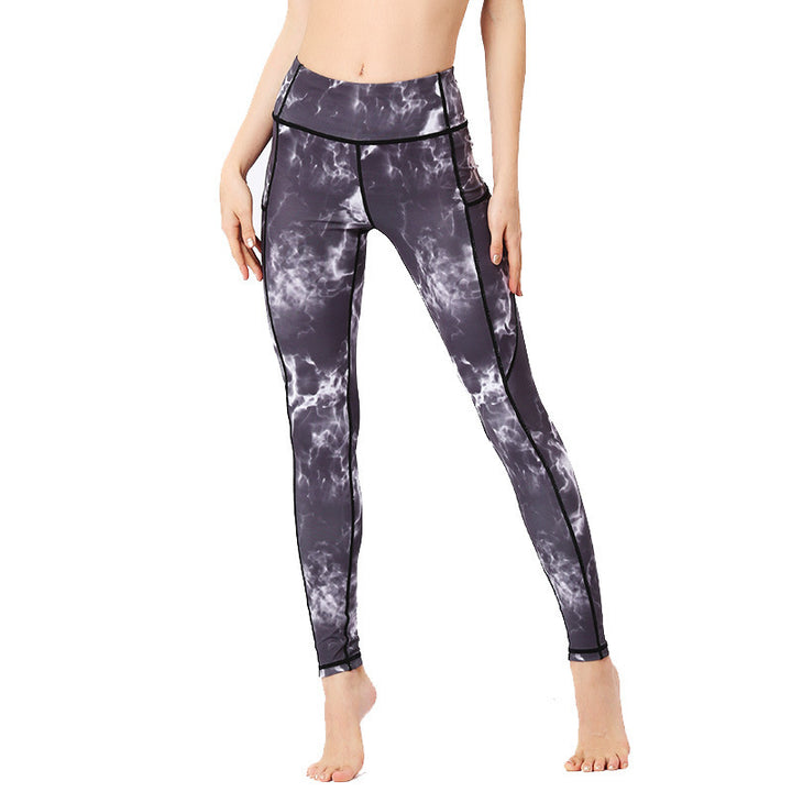 Buddha Stones Hose mit buntem Aufdruck für Sport, Training, Fitness, Leggings, Yogahose für Damen