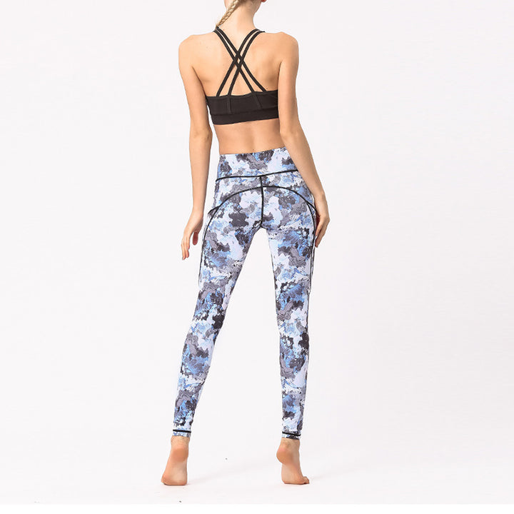 Buddha Stones Hose mit buntem Aufdruck für Sport, Training, Fitness, Leggings, Yogahose für Damen - image 3