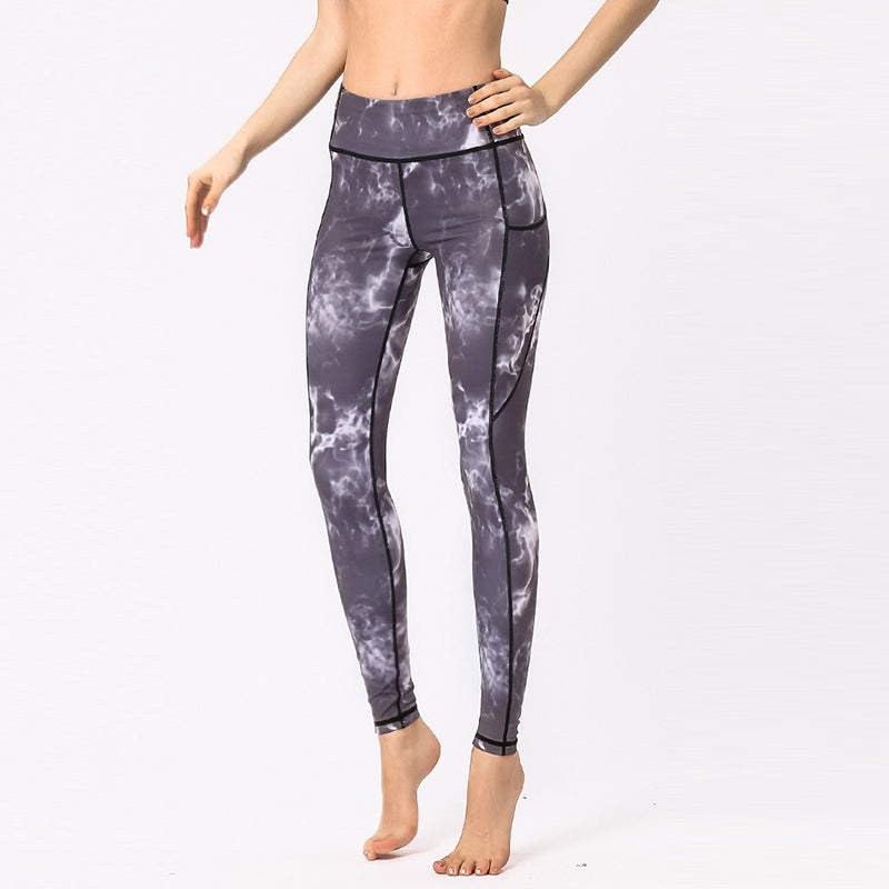 Buddha Stones Hose mit buntem Aufdruck für Sport, Training, Fitness, Leggings, Yogahose für Damen