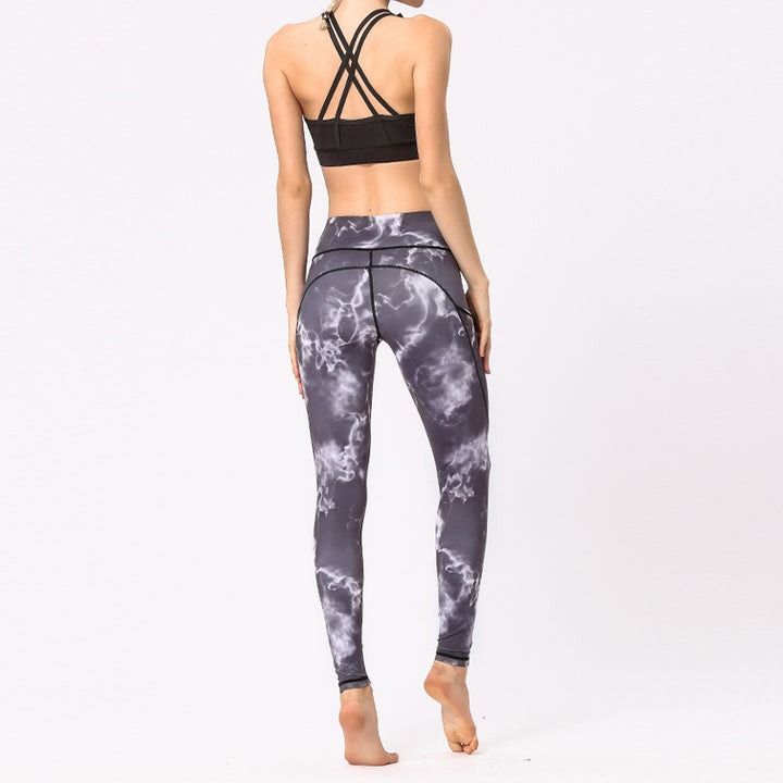 Buddha Stones Hose mit buntem Aufdruck für Sport, Training, Fitness, Leggings, Yogahose für Damen