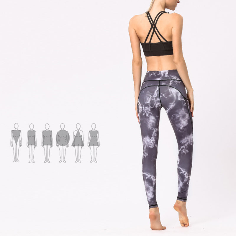 Buddha Stones Hose mit buntem Aufdruck für Sport, Training, Fitness, Leggings, Yogahose für Damen - image 10