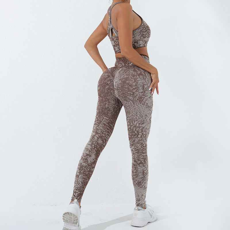 Buddha Stones, nahtlose Fitness-Crop-Tanktop, Hose, Sport, Fitness-Outfits, für Damen, Yoga-Sets, 2 Stück - Braun - US6, UK/AU10, EU38 (L) - image 13