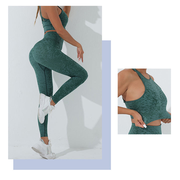 Buddha Stones, nahtlose Fitness-Crop-Tanktop, Hose, Sport, Fitness-Outfits, für Damen, Yoga-Sets, 2 Stück - image 11