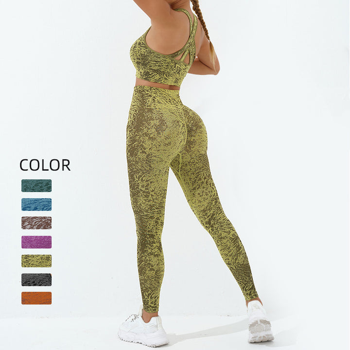 Buddha Stones, nahtlose Fitness-Crop-Tanktop, Hose, Sport, Fitness-Outfits, für Damen, Yoga-Sets, 2 Stück - image 5