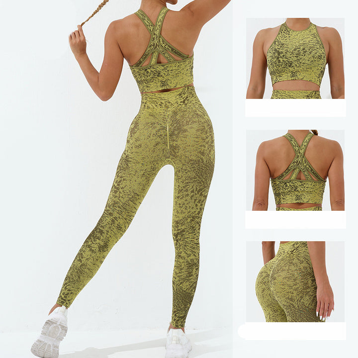 Buddha Stones, nahtlose Fitness-Crop-Tanktop, Hose, Sport, Fitness-Outfits, für Damen, Yoga-Sets, 2 Stück - image 3