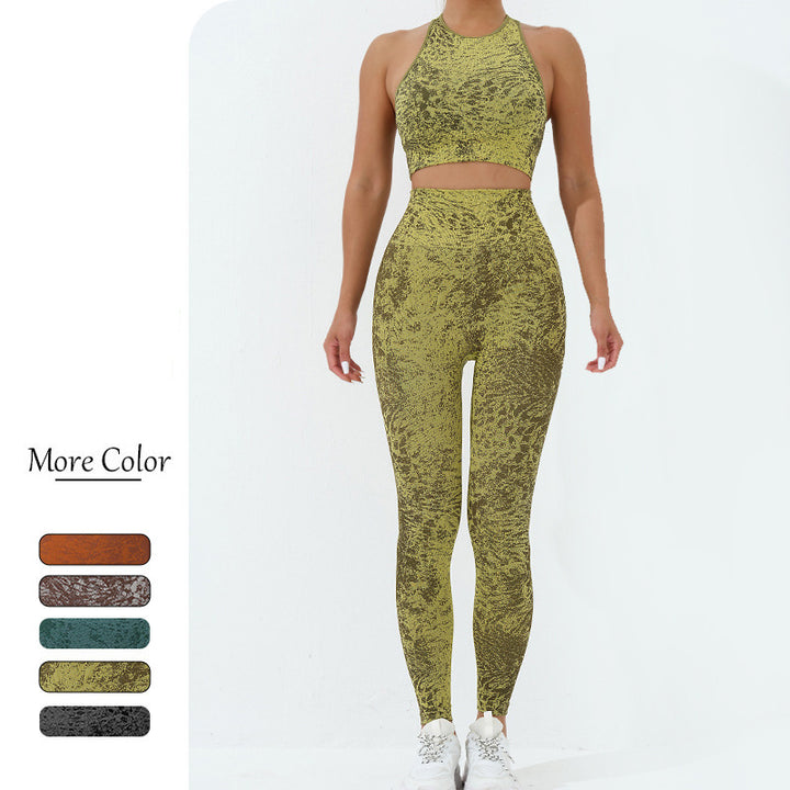 Buddha Stones, nahtlose Fitness-Crop-Tanktop, Hose, Sport, Fitness-Outfits, für Damen, Yoga-Sets, 2 Stück - image 4