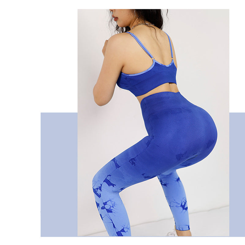 Buddha Stones Crop-Tanktop mit schnellem Batik-Druck und hoher Taille, Sport-Fitness-Outfits, für Damen, Yoga-Sets, 2 Stück - image 12