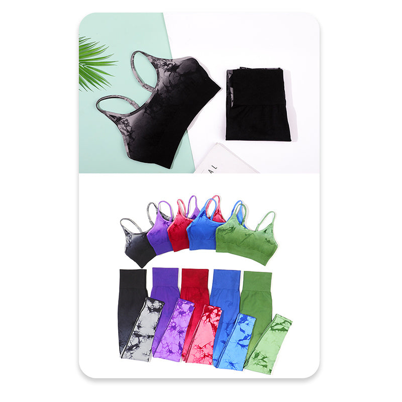 Buddha Stones Crop-Tanktop mit schnellem Batik-Druck und hoher Taille, Sport-Fitness-Outfits, für Damen, Yoga-Sets, 2 Stück - image 19