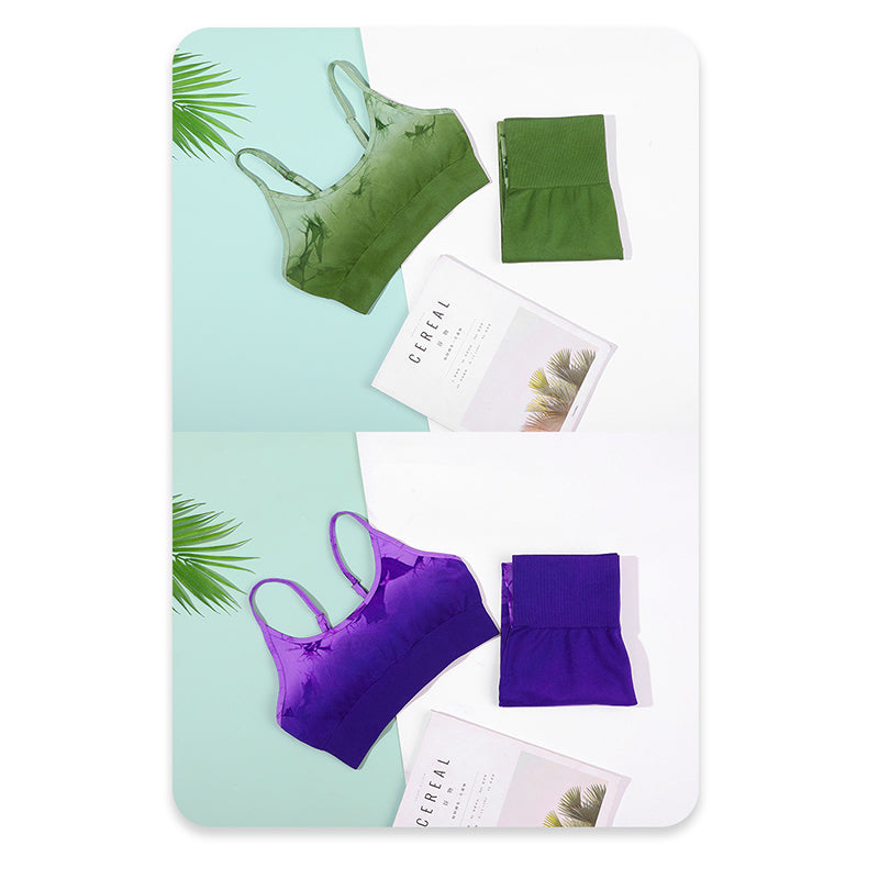 Buddha Stones Crop-Tanktop mit schnellem Batik-Druck und hoher Taille, Sport-Fitness-Outfits, für Damen, Yoga-Sets, 2 Stück - image 14